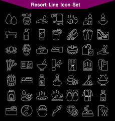 Resort line icon set