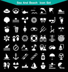 Sea and Beach icon set 