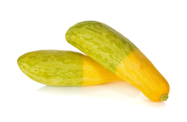 fresh yellow zucchini on white background