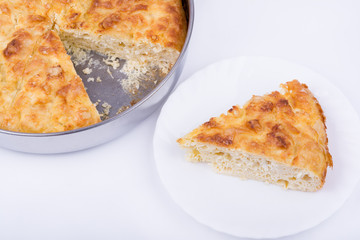 Traditional bulgarian food banitsa stuffed with cheese