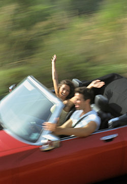 Couple in convertible