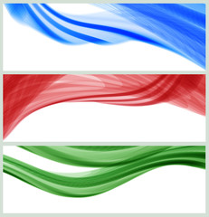 set of banners with waves, vector