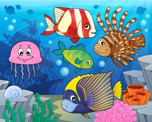 Fototapeta premium Coral reef fish theme image 2