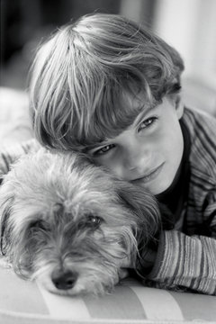 Boy and dog