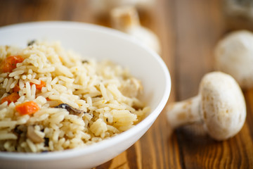dietary pilaf with mushrooms 