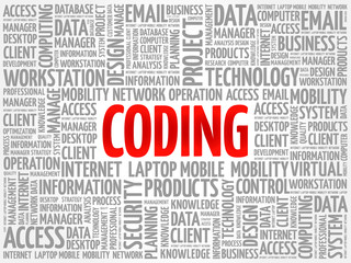 Coding word cloud concept