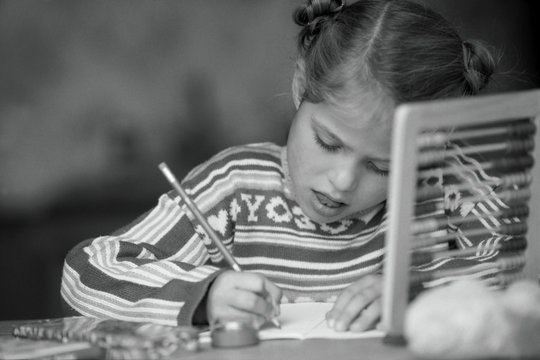 Girl studying