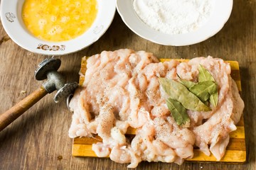 General view of  meat chops