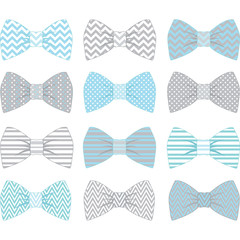 Cute Blue and Grey Bow Tie Collection