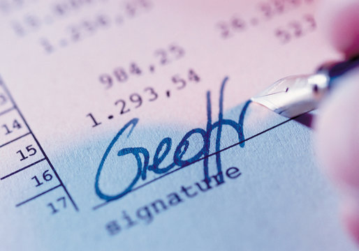 Signature on a document