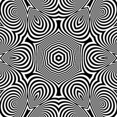 Black and White Geometric Pattern. Abstract Striped Background.
