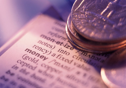 Money and dictionary