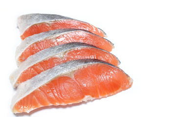 fresh raw salmon slice in the white #3