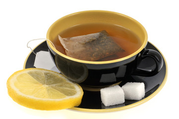 L'infusion avec rondelle de citron et pierres de sucre