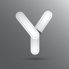 Y letter with water white and gray color . Vector design templat