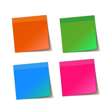 Color Sticky notes isolated on white
