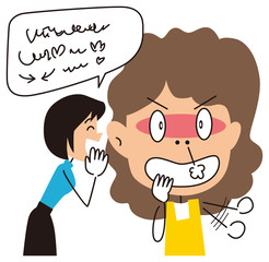 うわさ話に興奮する女性