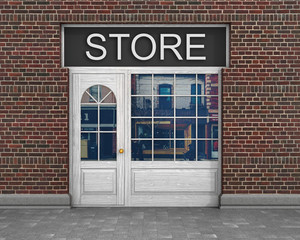 Shop Front. Exterior horizontal windows empty for your store pro