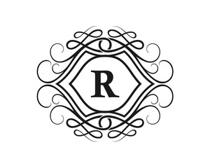R Letter Crest Logo