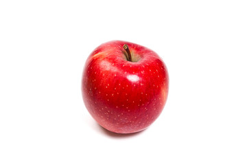 Fresh red apple on a white background