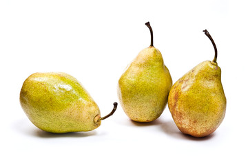 Ripe pears isolated on white background