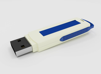 3D image Isolated Universal Serial Bus flash drive.