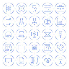 Line Circle Business Office Icons Set
