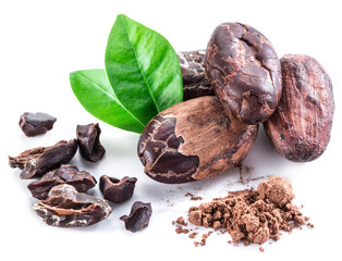 Cocoa beans.