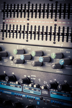 Buttons in sound studio