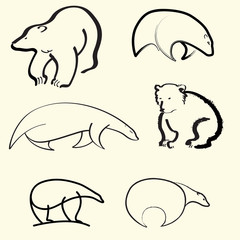 bears lines vector black white