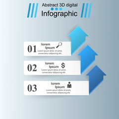 Business Infographics origami style Vector illustration. List of 3 items.