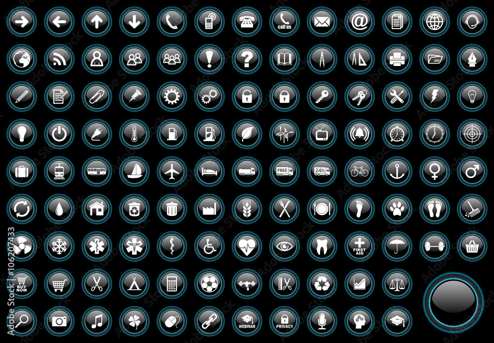 Poster web vector icons set