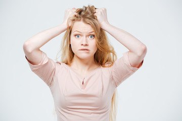 Fototapeta premium Stressed woman