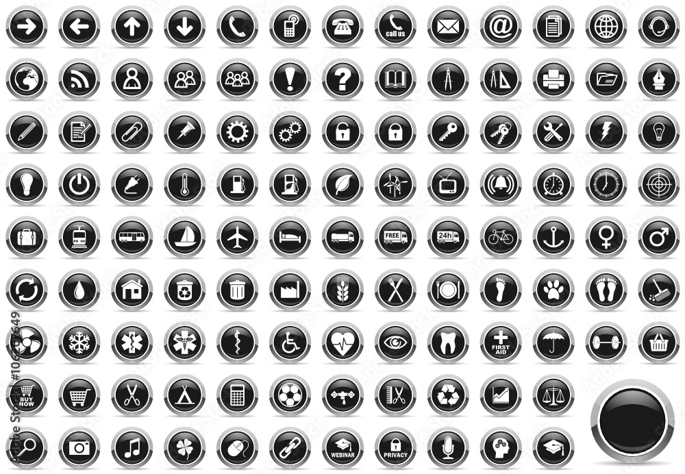 Aufkleber web vector icons set