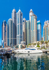 Naklejka na ściany i meble Panorama of Dubai marina