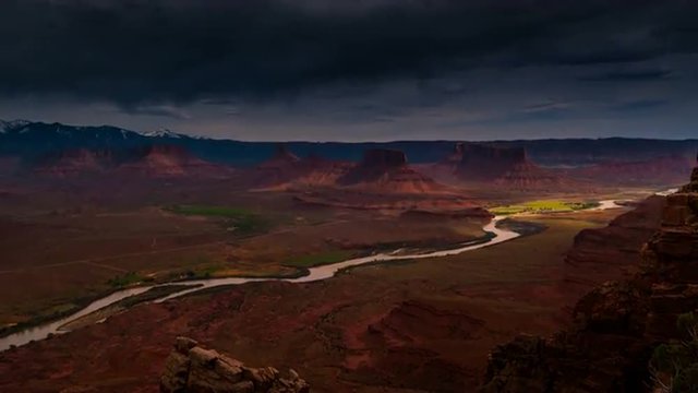 Utah Landscape Dramatic Clouds moving over Professor Valley Colorado River Route 128 near Moab USA