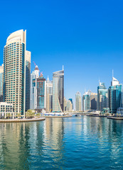 Naklejka premium Panorama of Dubai marina