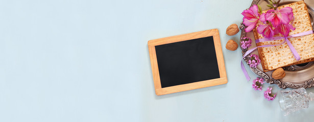 website banner background of Pesah celebration concept (jewish Passover holiday)
