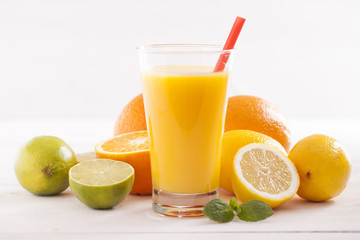 Healthy and fresh mixed juice from fruits