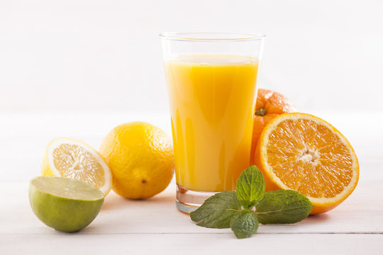 Healthy and fresh mixed juice from fruits