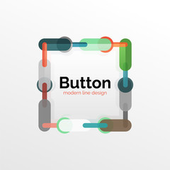 Thin line design geometric button, flat illustration