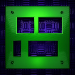 green and blue metal background