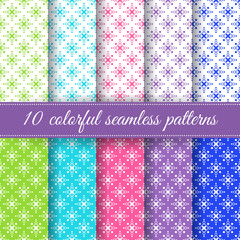 Set of retro seamless patterns