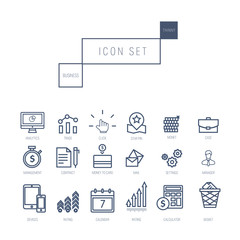 big industrial icon set with design elements gas, olive, clean, tower, hydro, train, airport, sorting, gravel in realistic thin linear style