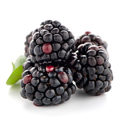 Blackberries with leaves