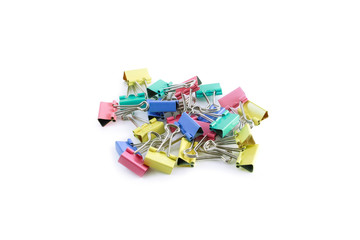 Fototapeta na wymiar colorful paper clip isolated on white background