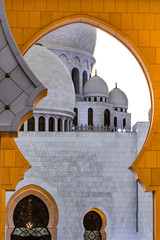 Abu Dhabi große Sheikh Zayed Moschee Sonnenuntergang