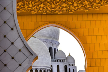 Abu Dhabi große Sheikh Zayed Moschee Sonnenuntergang