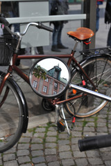 Obraz premium Traditional dutch bicycle parked at the front in Amsterdam, The Netherlands