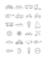 Transport icons set
